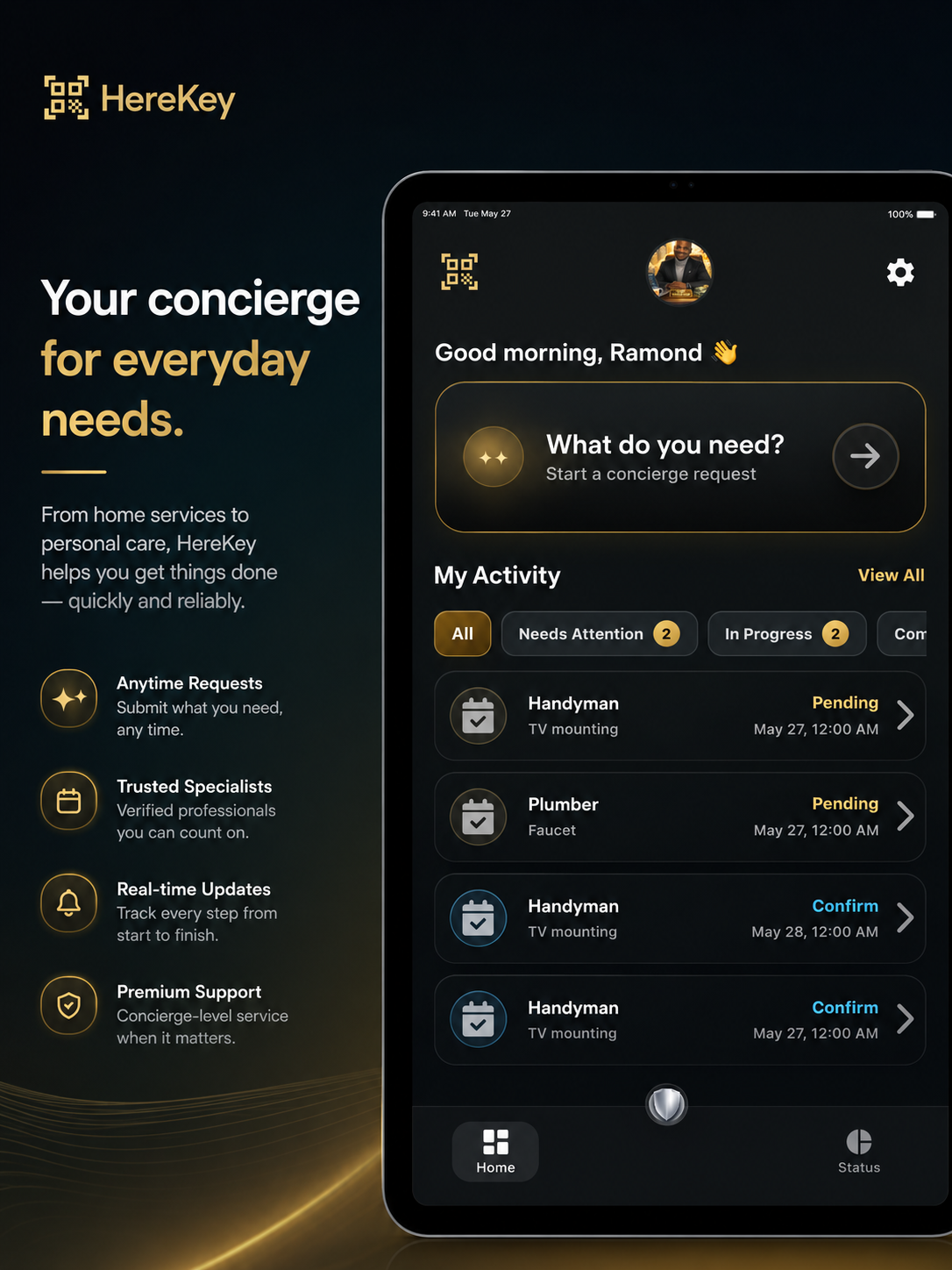 HereKey concierge app for everyday needs