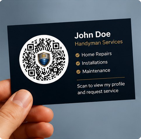 Business cards HerePay QR example