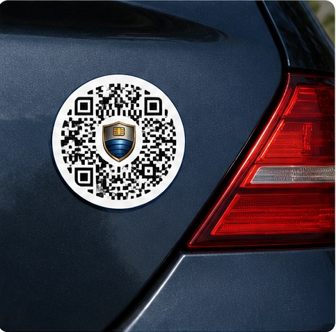 Vehicle magnets HerePay QR example