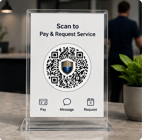 Counter display HerePay QR example