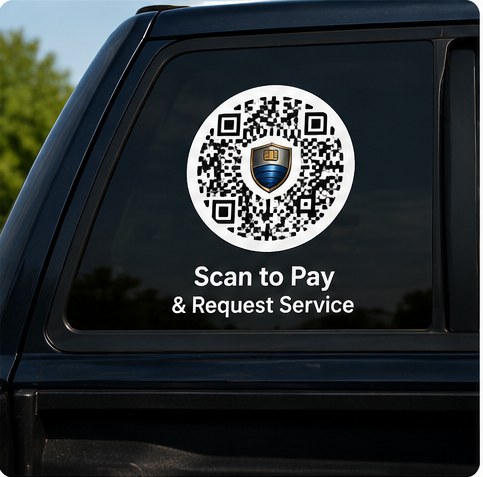 Window decals HerePay QR example
